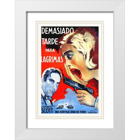 Spanish - Too Late For Tears White Modern Wood Framed Art Print with Double Matting by Hollywood Photo Archive