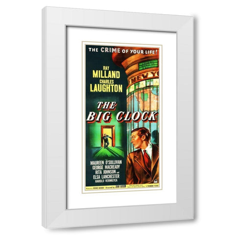 The Big Clock White Modern Wood Framed Art Print with Double Matting by Hollywood Photo Archive