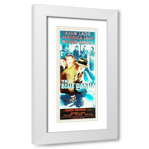 The Blue Dahlia White Modern Wood Framed Art Print with Double Matting by Hollywood Photo Archive