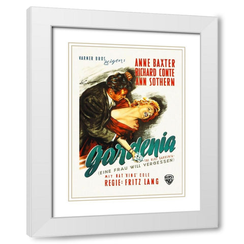 The Blue Gardenia White Modern Wood Framed Art Print with Double Matting by Hollywood Photo Archive