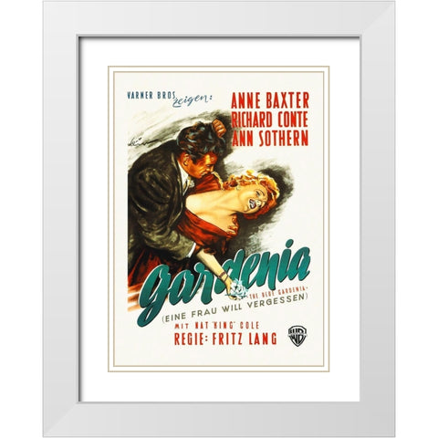 The Blue Gardenia White Modern Wood Framed Art Print with Double Matting by Hollywood Photo Archive