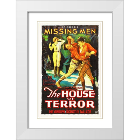 The House Of Terror White Modern Wood Framed Art Print with Double Matting by Hollywood Photo Archive