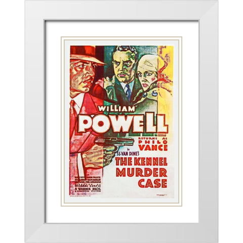 The Kennel Murder Case White Modern Wood Framed Art Print with Double Matting by Hollywood Photo Archive
