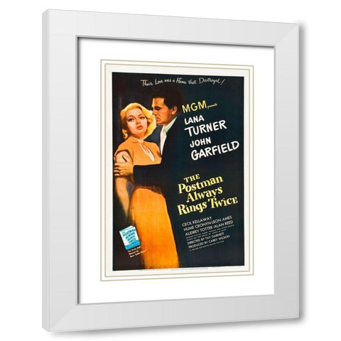 The Postman Always Rings Twice White Modern Wood Framed Art Print with Double Matting by Hollywood Photo Archive