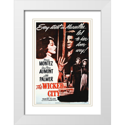 Wicked City White Modern Wood Framed Art Print with Double Matting by Hollywood Photo Archive