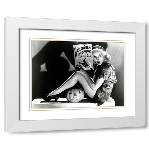 Halloween - Betty Grable White Modern Wood Framed Art Print with Double Matting by Hollywood Photo Archive
