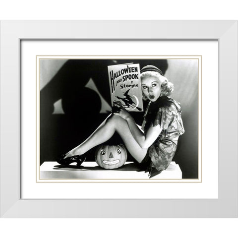 Halloween - Betty Grable White Modern Wood Framed Art Print with Double Matting by Hollywood Photo Archive