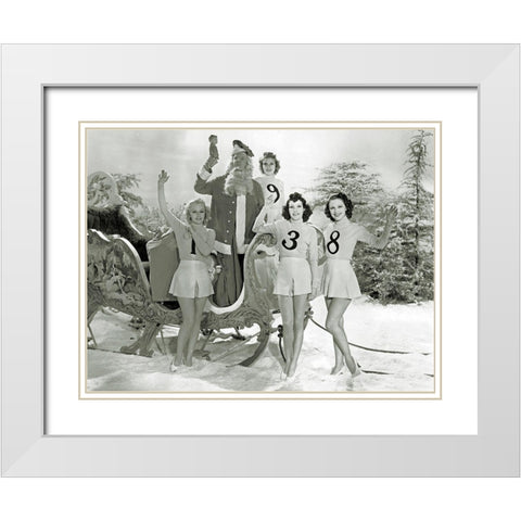 Happy New Year 1938 - W.C. Fields White Modern Wood Framed Art Print with Double Matting by Hollywood Photo Archive