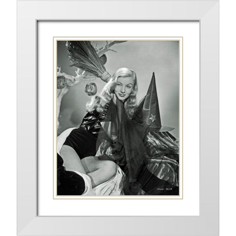 I Married a Witch - Veronica Lake White Modern Wood Framed Art Print with Double Matting by Hollywood Photo Archive