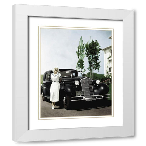 Jean Harlow White Modern Wood Framed Art Print with Double Matting by Hollywood Photo Archive
