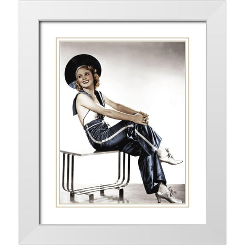 Jean Rogers White Modern Wood Framed Art Print with Double Matting by Hollywood Photo Archive