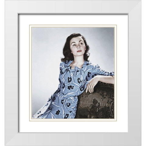 Jean Simmons White Modern Wood Framed Art Print with Double Matting by Hollywood Photo Archive
