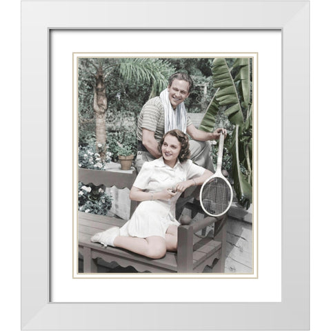 Jeanne Cagney White Modern Wood Framed Art Print with Double Matting by Hollywood Photo Archive