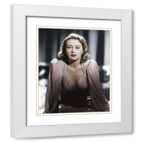 Joan Blondell White Modern Wood Framed Art Print with Double Matting by Hollywood Photo Archive