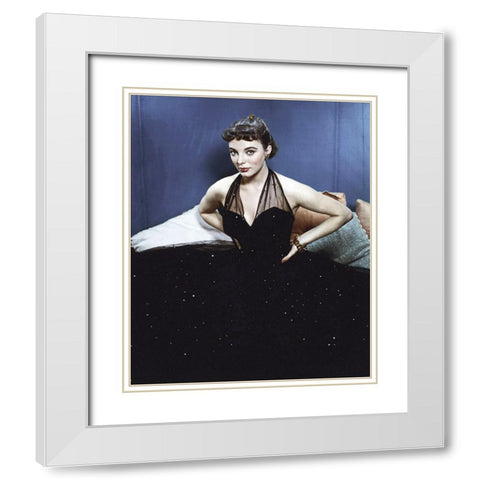 Joan Collins White Modern Wood Framed Art Print with Double Matting by Hollywood Photo Archive