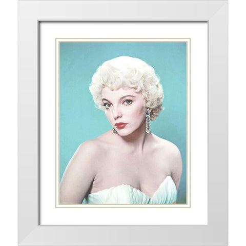 Joan Collins White Modern Wood Framed Art Print with Double Matting by Hollywood Photo Archive