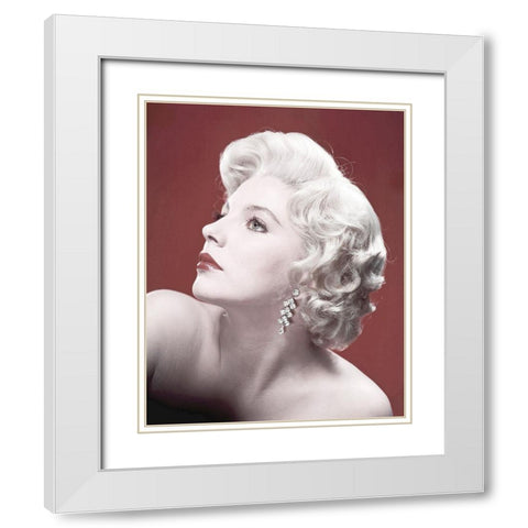 Joan Collins White Modern Wood Framed Art Print with Double Matting by Hollywood Photo Archive