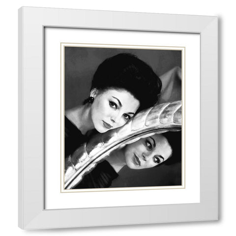 Joan Collins White Modern Wood Framed Art Print with Double Matting by Hollywood Photo Archive
