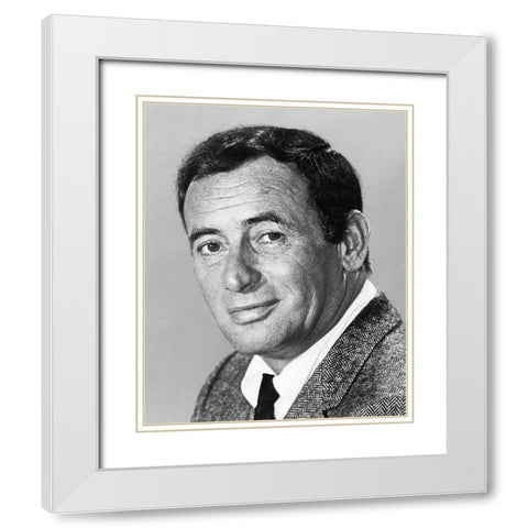 Joey Bishop White Modern Wood Framed Art Print with Double Matting by Hollywood Photo Archive