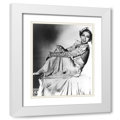 Josephine Baker White Modern Wood Framed Art Print with Double Matting by Hollywood Photo Archive