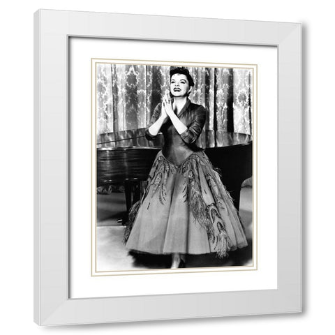 Judy Garland White Modern Wood Framed Art Print with Double Matting by Hollywood Photo Archive
