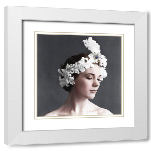 Julie Andrews White Modern Wood Framed Art Print with Double Matting by Hollywood Photo Archive