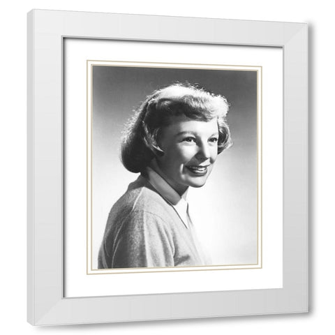 June Allyson White Modern Wood Framed Art Print with Double Matting by Hollywood Photo Archive