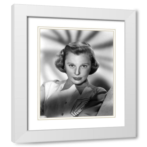 June Allyson White Modern Wood Framed Art Print with Double Matting by Hollywood Photo Archive