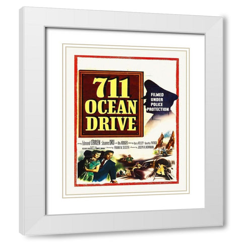 711 Ocean Drive White Modern Wood Framed Art Print with Double Matting by Hollywood Photo Archive