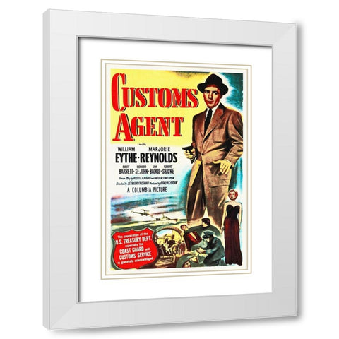 Customs Agent White Modern Wood Framed Art Print with Double Matting by Hollywood Photo Archive