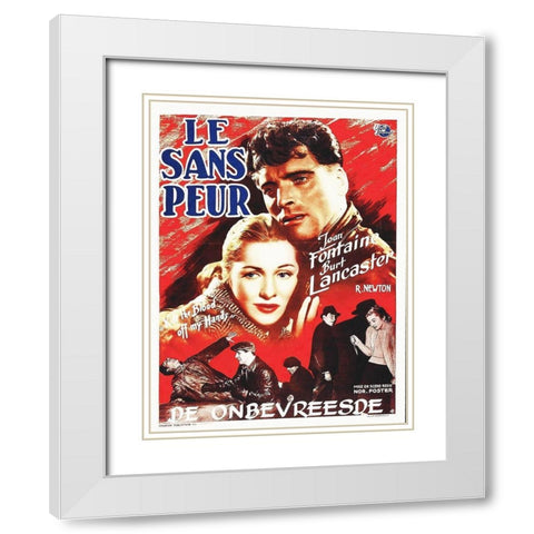 French - Kiss the Blood Off My Hands White Modern Wood Framed Art Print with Double Matting by Hollywood Photo Archive