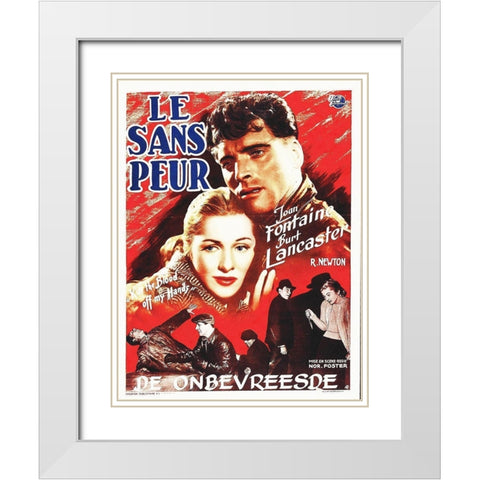 French - Kiss the Blood Off My Hands White Modern Wood Framed Art Print with Double Matting by Hollywood Photo Archive