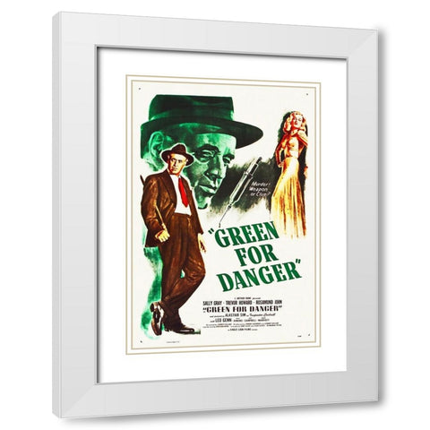 Green for Danger White Modern Wood Framed Art Print with Double Matting by Hollywood Photo Archive