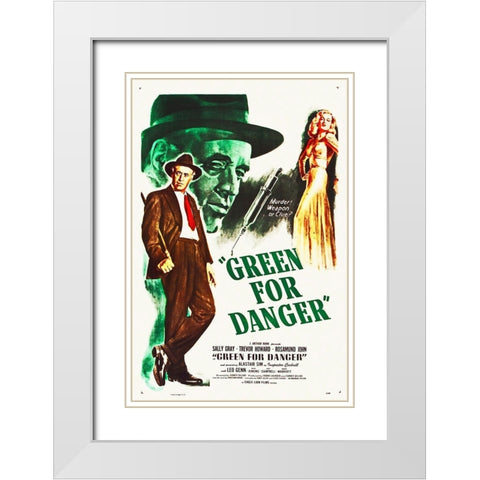 Green for Danger White Modern Wood Framed Art Print with Double Matting by Hollywood Photo Archive