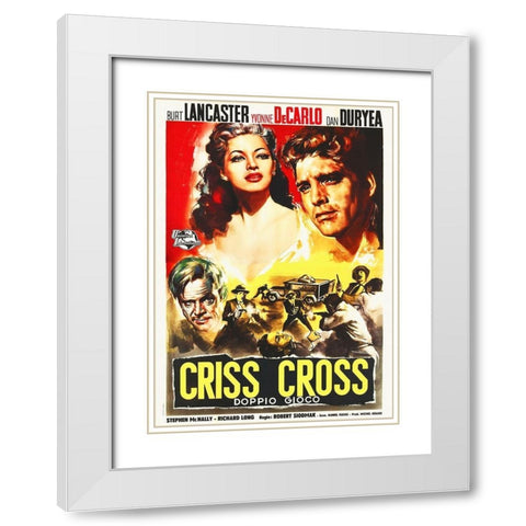 Italian - Criss Cross White Modern Wood Framed Art Print with Double Matting by Hollywood Photo Archive