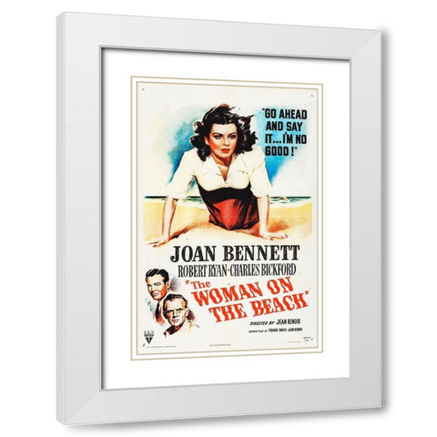 The Woman on the Beach White Modern Wood Framed Art Print with Double Matting by Hollywood Photo Archive