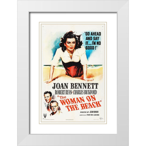 The Woman on the Beach White Modern Wood Framed Art Print with Double Matting by Hollywood Photo Archive
