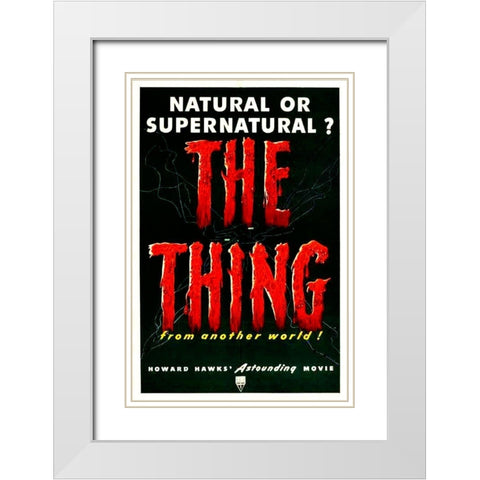 The Thing From Another World White Modern Wood Framed Art Print with Double Matting by Hollywood Photo Archive