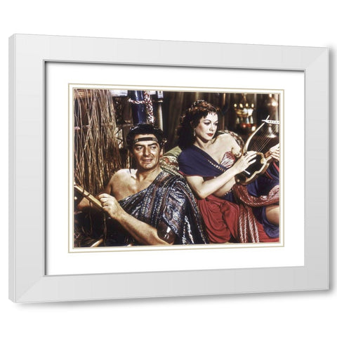 Samson and Delilah - Production Still White Modern Wood Framed Art Print with Double Matting by Hollywood Photo Archive