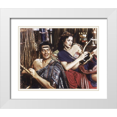 Samson and Delilah - Production Still White Modern Wood Framed Art Print with Double Matting by Hollywood Photo Archive