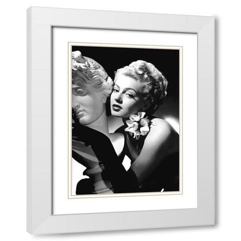 Lana Turner White Modern Wood Framed Art Print with Double Matting by Hollywood Photo Archive