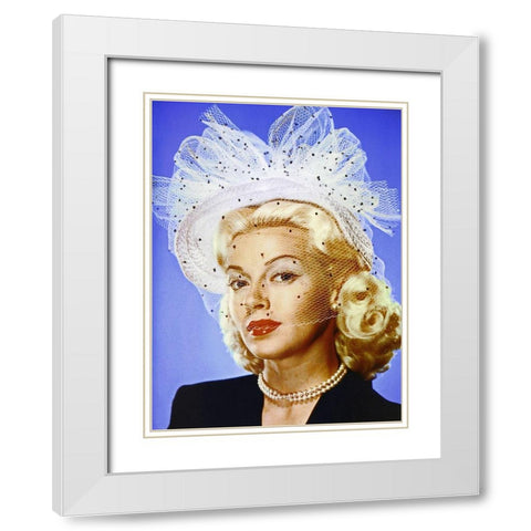 Lana Turner White Modern Wood Framed Art Print with Double Matting by Hollywood Photo Archive