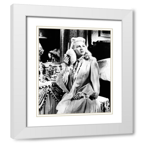 Happy Honky Tonk - Lana Turner White Modern Wood Framed Art Print with Double Matting by Hollywood Photo Archive