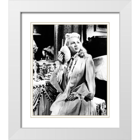 Happy Honky Tonk - Lana Turner White Modern Wood Framed Art Print with Double Matting by Hollywood Photo Archive