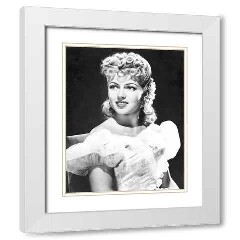 Lana Turner White Modern Wood Framed Art Print with Double Matting by Hollywood Photo Archive