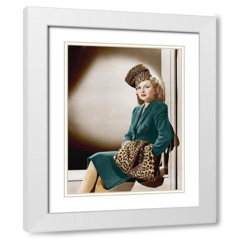 Lenore Aubert White Modern Wood Framed Art Print with Double Matting by Hollywood Photo Archive