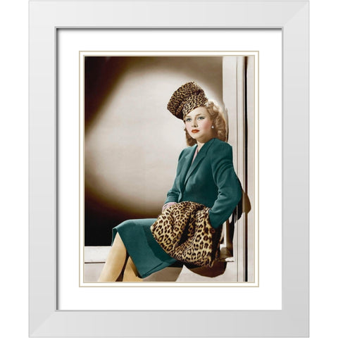 Lenore Aubert White Modern Wood Framed Art Print with Double Matting by Hollywood Photo Archive
