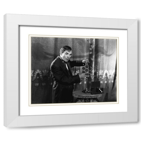 Lon Chaney Junior White Modern Wood Framed Art Print with Double Matting by Hollywood Photo Archive