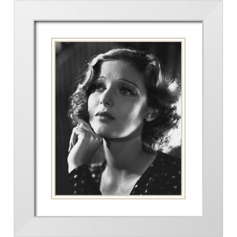 Loretta Young White Modern Wood Framed Art Print with Double Matting by Hollywood Photo Archive