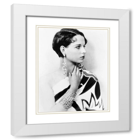 Louise Brooks White Modern Wood Framed Art Print with Double Matting by Hollywood Photo Archive